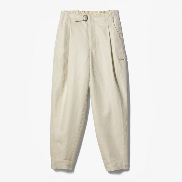 BELTED TWISTED EASY PANTS (HARD TWIST TWILL) OFF-WHITE