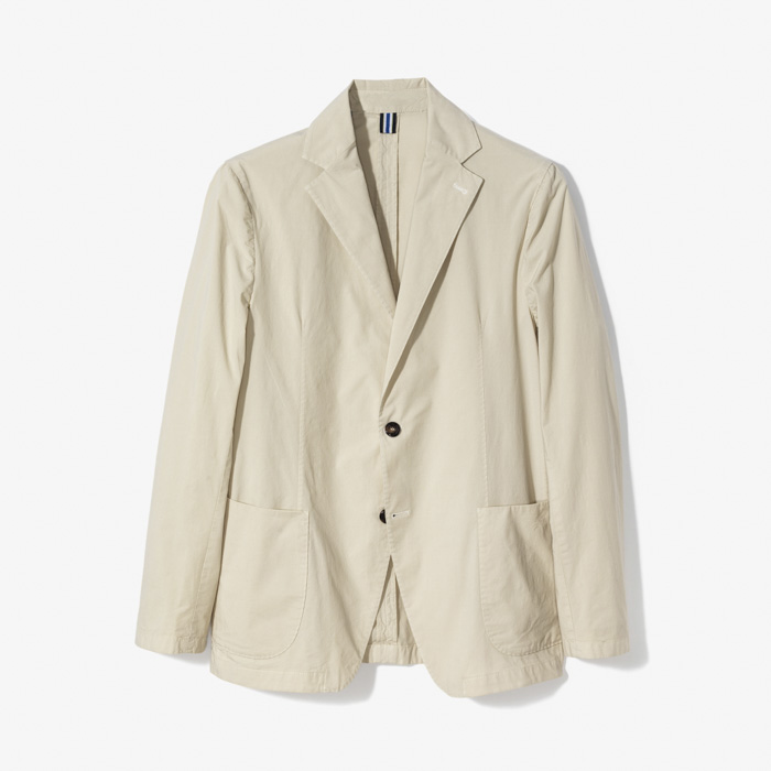RICK SINGLE BREASTED JACKET (POPELINE GARMENT DYED STRETCH) TAN