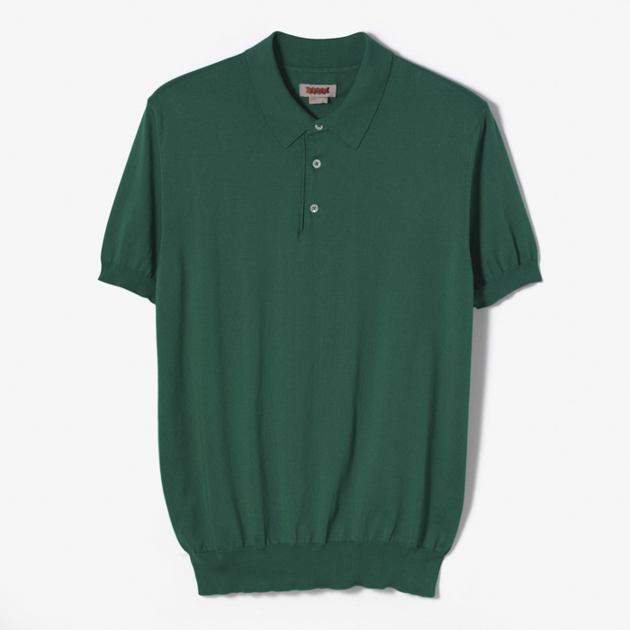 GARMENT DYED SS POLO KNIT GREEN