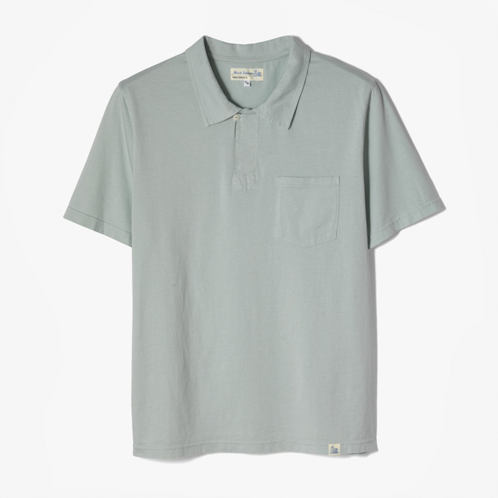 GARMENT DYED POLO SHIRT WITH POCKET (RELAXED FIT) LIGHT BLUE
